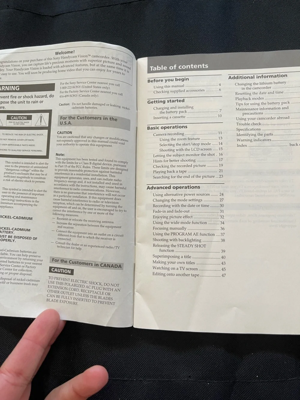 Sony White Video Camera Recorder Manual with Black Illustration